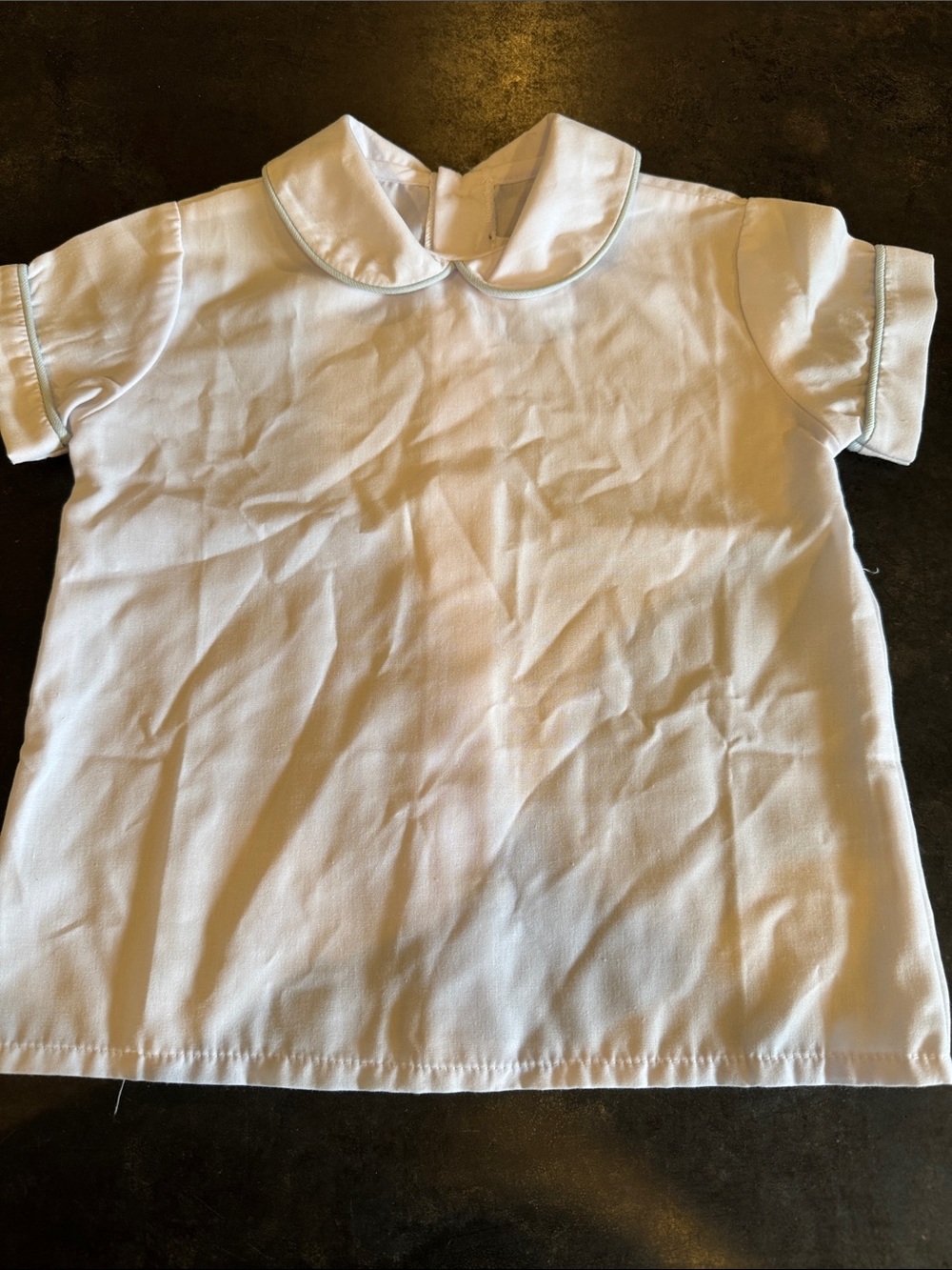 Lullaby Set white shirt with baby blue trim never worn 12 months